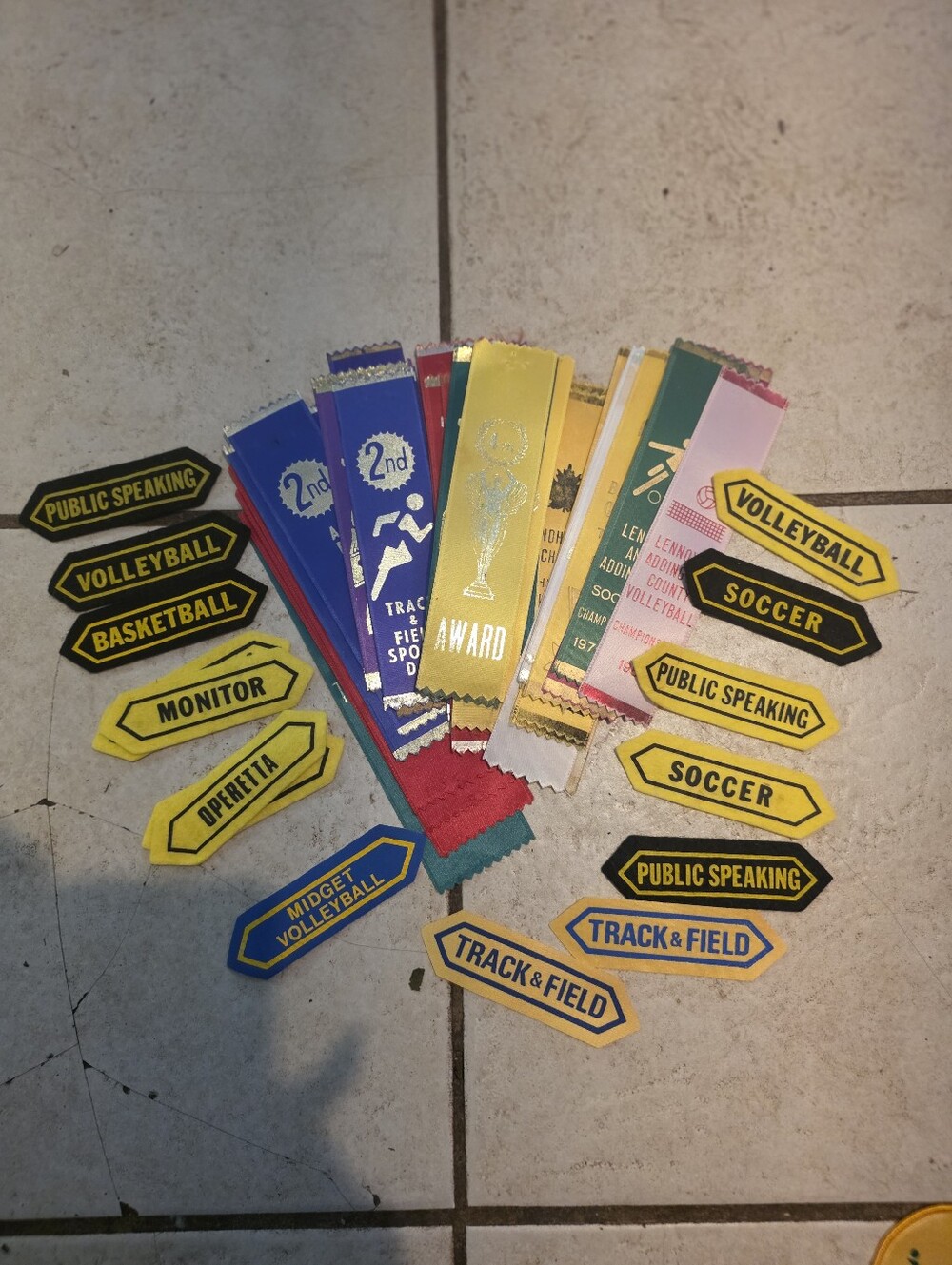Vintage Award Ribbons and Activity Patches Lot - Assorted Colors